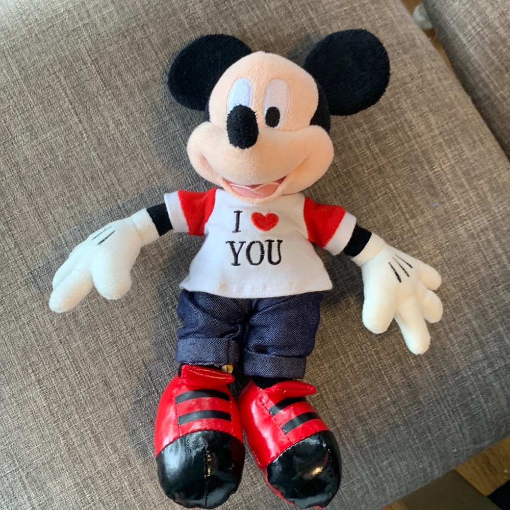 Disney Parks Mickey Mouse Plush - I Love You tee shirt
